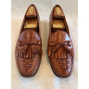 Vintage Cole Haan Bragano Made In Italy Woven Tassel Kiltie Loafers Men's 10 W
